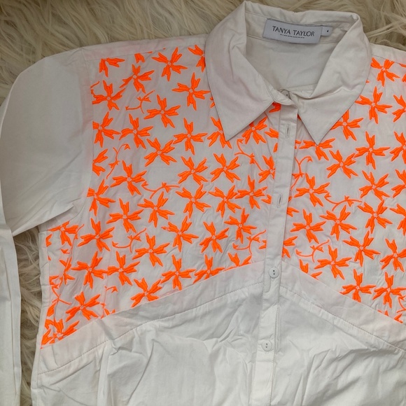 TANYA TAYLOR Embroidered Button-Up Top - Picture 7 of 14